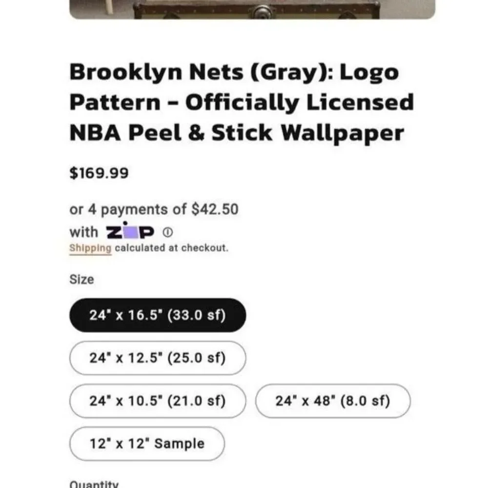 Sports Fan Cave Brooklyn Nets Fathead Team Logo Peel & Stick Wallpaper 24x16.5